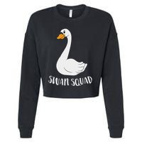 Cute Swan Squad Funny Team Swans Cropped Pullover Crew