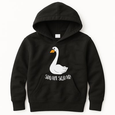 Cute Swan Squad Funny Team Swans Kids Hoodie