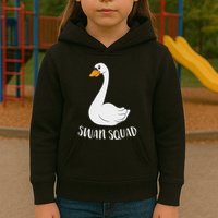 Cute Swan Squad Funny Team Swans Kids Hoodie