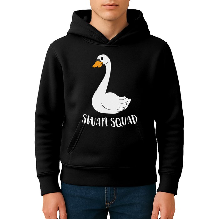 Cute Swan Squad Funny Team Swans Kids Hoodie