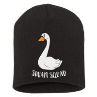 Cute Swan Squad Funny Team Swans Short Acrylic Beanie
