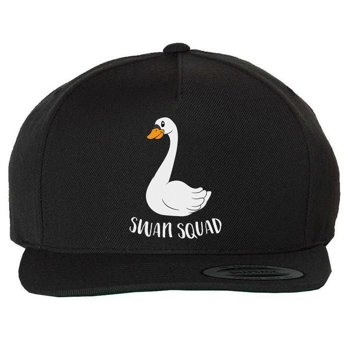 Cute Swan Squad Funny Team Swans Wool Snapback Cap