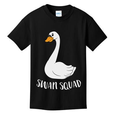 Cute Swan Squad Funny Team Swans Kids T-Shirt