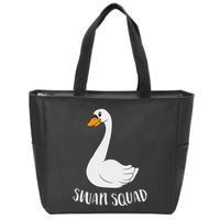 Cute Swan Squad Funny Team Swans Zip Tote Bag