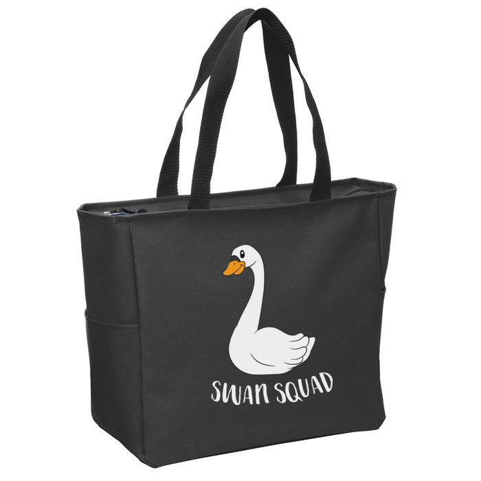 Cute Swan Squad Funny Team Swans Zip Tote Bag