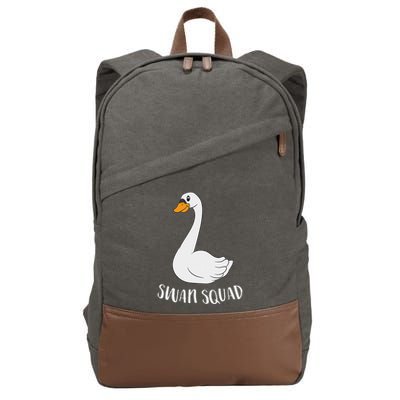 Cute Swan Squad Funny Team Swans Cotton Canvas Backpack