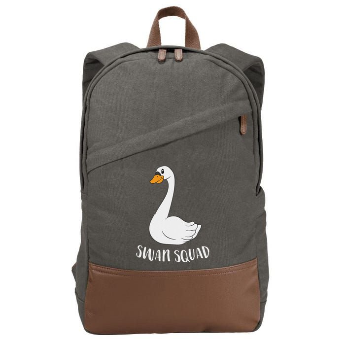 Cute Swan Squad Funny Team Swans Cotton Canvas Backpack