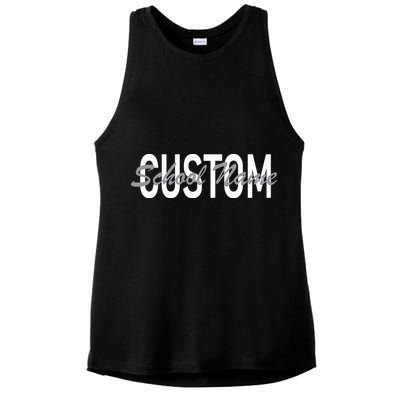 Custom School Spirit Personalize Name Text Ladies PosiCharge Tri-Blend Wicking Tank