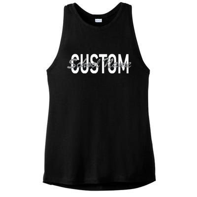 Custom School Spirit Personalize Name Text Ladies PosiCharge Tri-Blend Wicking Tank