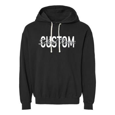 Custom School Spirit Personalize Name Text Garment-Dyed Fleece Hoodie