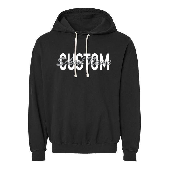 Custom School Spirit Personalize Name Text Garment-Dyed Fleece Hoodie