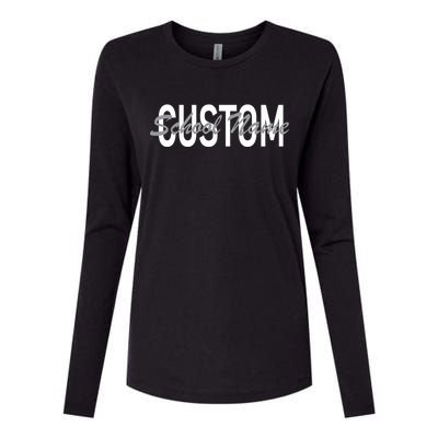 Custom School Spirit Personalize Name Text Womens Cotton Relaxed Long Sleeve T-Shirt