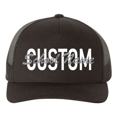 Custom School Spirit Personalize Name Text Yupoong Adult 5-Panel Trucker Hat