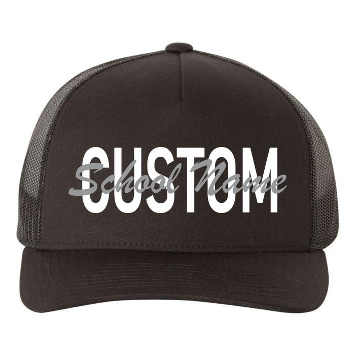 Custom School Spirit Personalize Name Text Yupoong Adult 5-Panel Trucker Hat