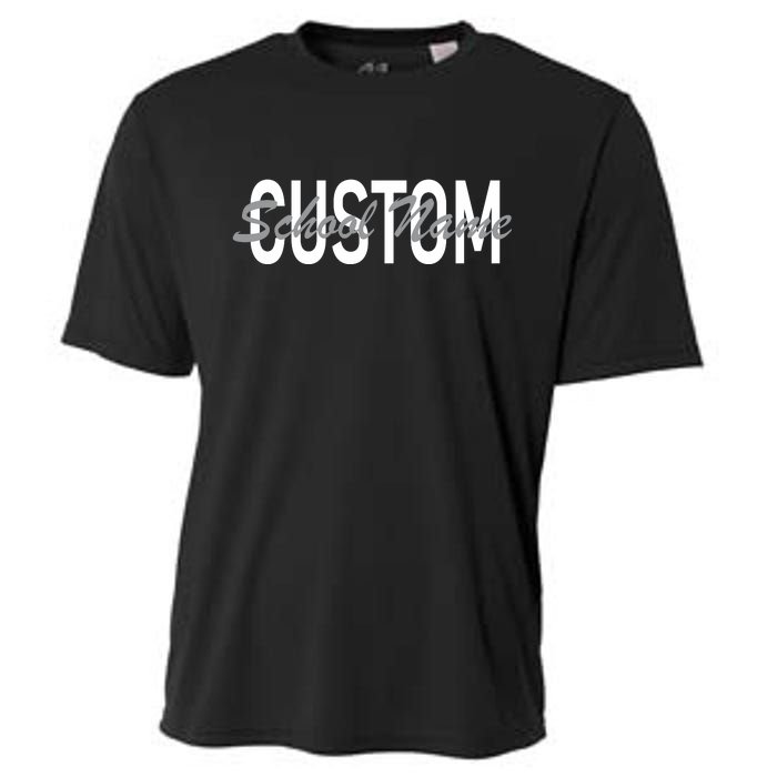 Custom School Spirit Personalize Name Text Cooling Performance Crew T-Shirt