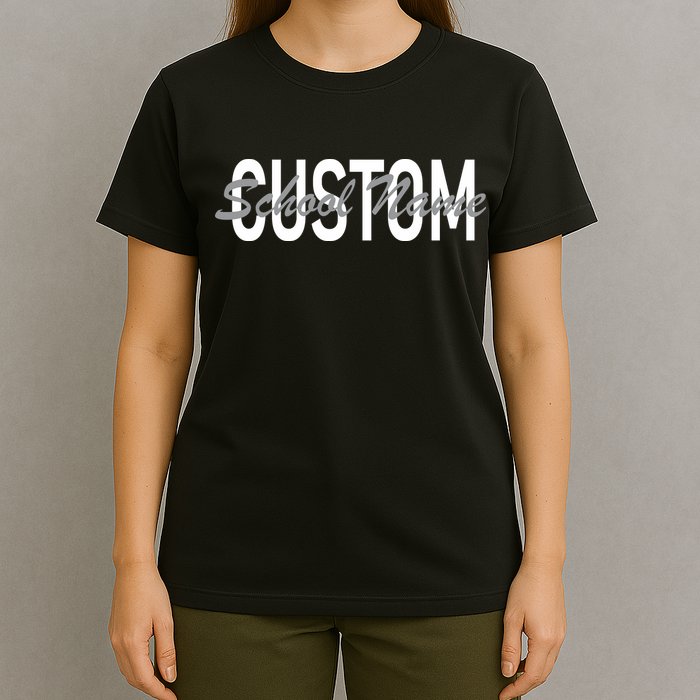 Custom School Spirit Personalize Name Text T-Shirt