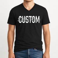Custom School Spirit Personalize Name Text V-Neck T-Shirt