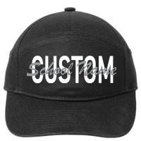 Custom School Spirit Personalize Name Text 7-Panel Snapback Hat