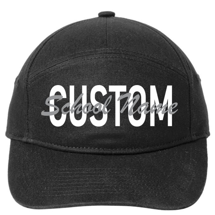 Custom School Spirit Personalize Name Text 7-Panel Snapback Hat