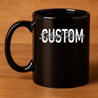 Custom School Spirit Personalize Name Text 11oz C Handle Ceramic Mug