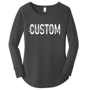 Custom School Spirit Personalize Name Text Women's Perfect Tri Tunic Long Sleeve Shirt