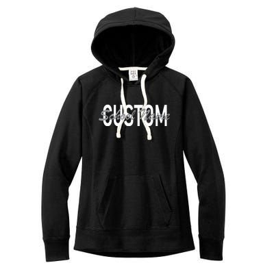 Custom School Spirit Personalize Name Text Women's Fleece Hoodie