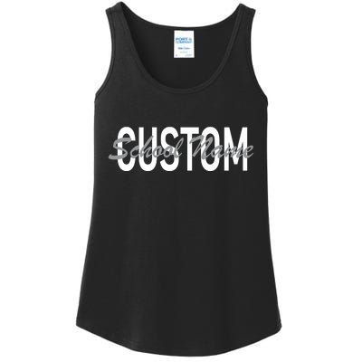 Custom School Spirit Personalize Name Text Ladies Essential Tank