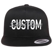Custom School Spirit Personalize Name Text Flatbill Hat