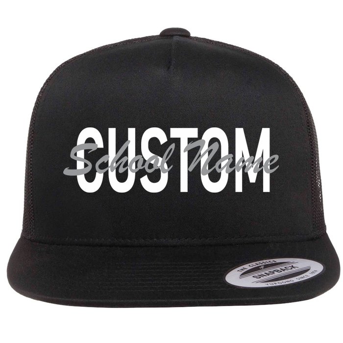 Custom School Spirit Personalize Name Text Flatbill Hat