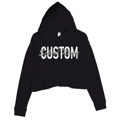 Custom School Spirit Personalize Name Text Crop Fleece Hoodie