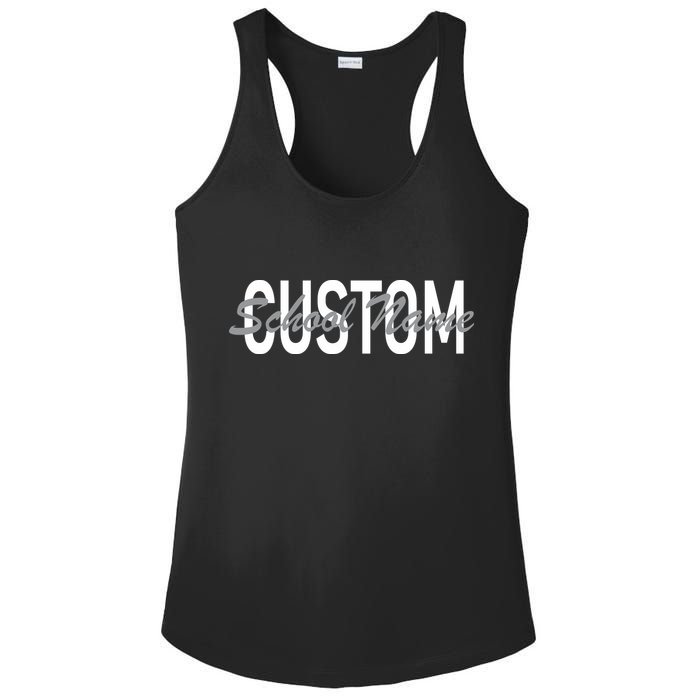 Custom School Spirit Personalize Name Text Ladies PosiCharge Competitor Racerback Tank