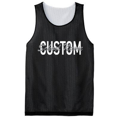 Custom School Spirit Personalize Name Text Mesh Reversible Basketball Jersey Tank