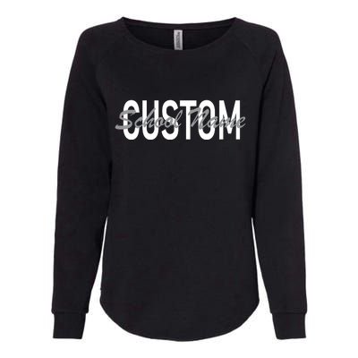 Custom School Spirit Personalize Name Text Womens California Wash Sweatshirt