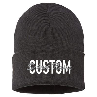 Custom School Spirit Personalize Name Text Sustainable Knit Beanie