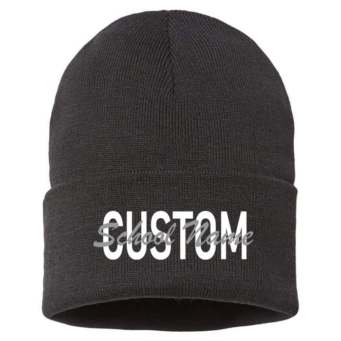 Custom School Spirit Personalize Name Text Sustainable Knit Beanie
