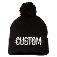 Custom School Spirit Personalize Name Text Pom Pom 12in Knit Beanie