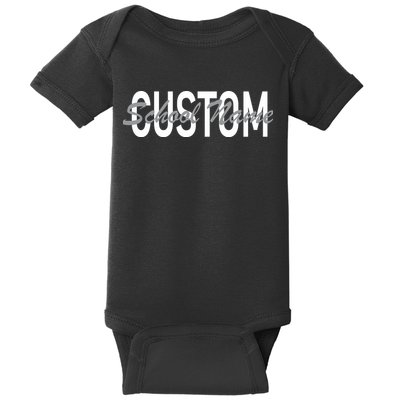 Custom School Spirit Personalize Name Text Baby Bodysuit