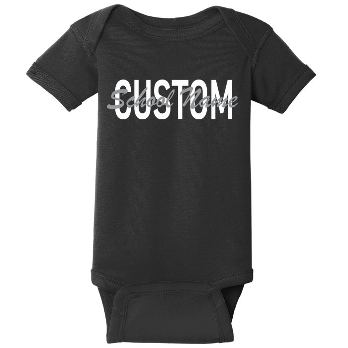 Custom School Spirit Personalize Name Text Baby Bodysuit