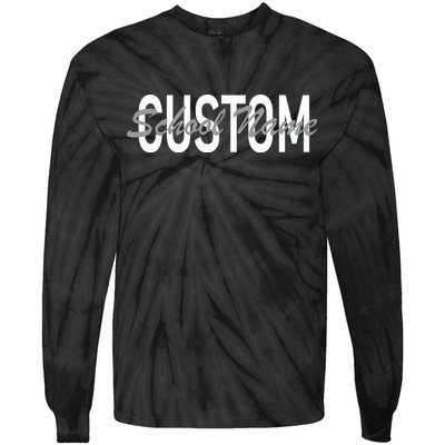 Custom School Spirit Personalize Name Text Tie-Dye Long Sleeve Shirt