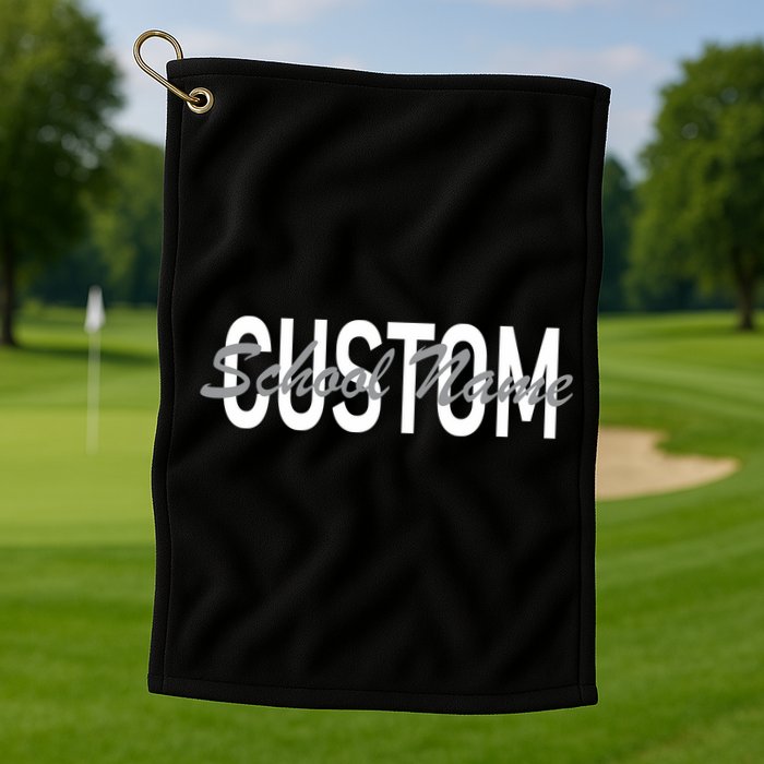Custom School Spirit Personalize Name Text Golf Towel