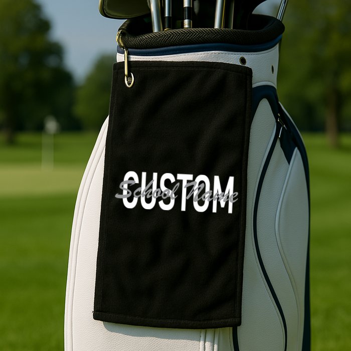 Custom School Spirit Personalize Name Text Golf Towel