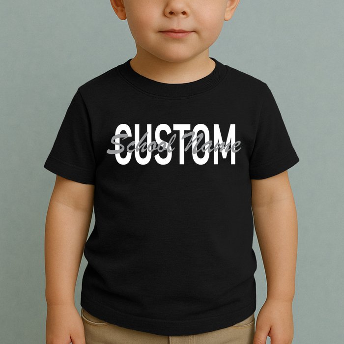 Custom School Spirit Personalize Name Text Toddler T-Shirt
