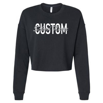 Custom School Spirit Personalize Name Text Cropped Pullover Crew