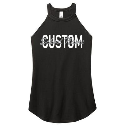 Custom School Spirit Personalize Name Text Women's Perfect Tri Rocker Tank