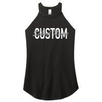 Custom School Spirit Personalize Name Text Women's Perfect Tri Rocker Tank