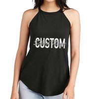 Custom School Spirit Personalize Name Text Women's Perfect Tri Rocker Tank