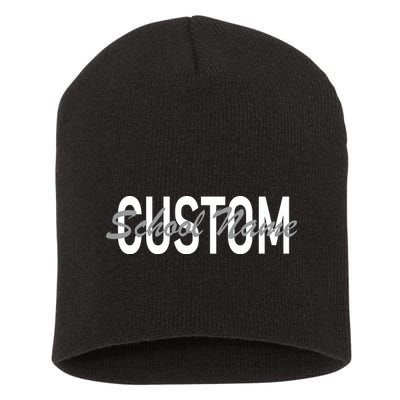 Custom School Spirit Personalize Name Text Short Acrylic Beanie