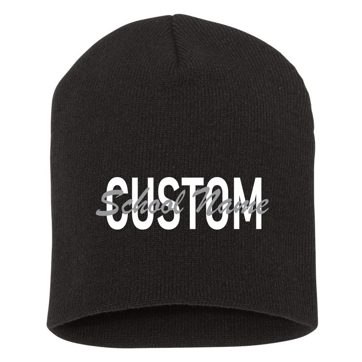 Custom School Spirit Personalize Name Text Short Acrylic Beanie