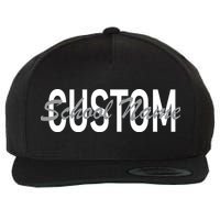 Custom School Spirit Personalize Name Text Wool Snapback Cap