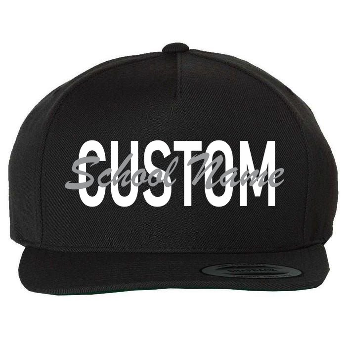 Custom School Spirit Personalize Name Text Wool Snapback Cap